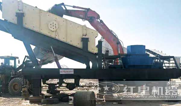 建筑垃圾移動制砂機現(xiàn)場