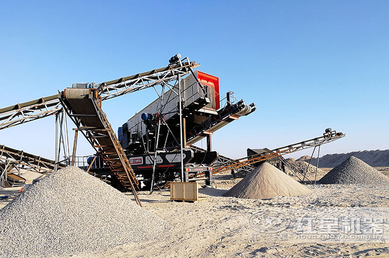 移動(dòng)式石灰?guī)r加工現(xiàn)場(chǎng)