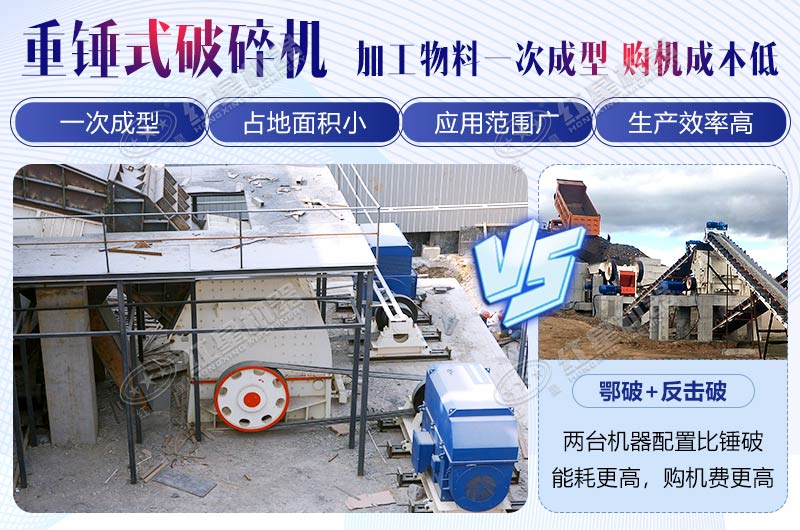 一臺(tái)重錘破頂顎破加反擊破兩臺(tái)用