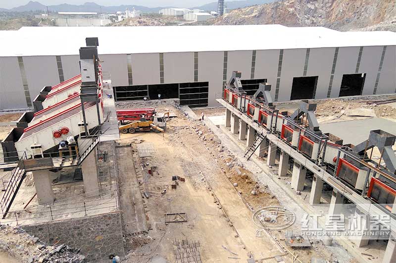 輝縣時(shí)產(chǎn)1500噸大型石料廠現(xiàn)場三