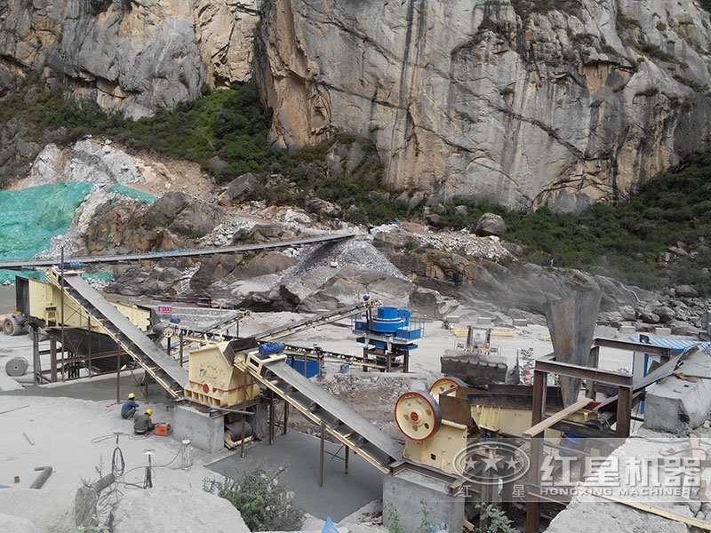 方案二經(jīng)過優(yōu)化后的碎石制沙現(xiàn)場(chǎng)