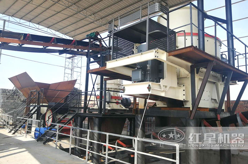 固定作業(yè)磕沙機生產(chǎn)線-折疊布局